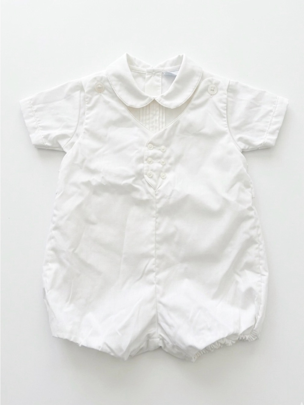 Vintage Adorable Tiny Tots Originals White Baby Romper